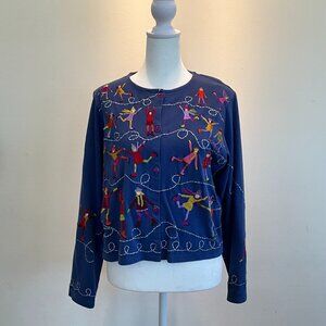 Rare Royal Blue Michael Simon Lite Cardigan Skating Party